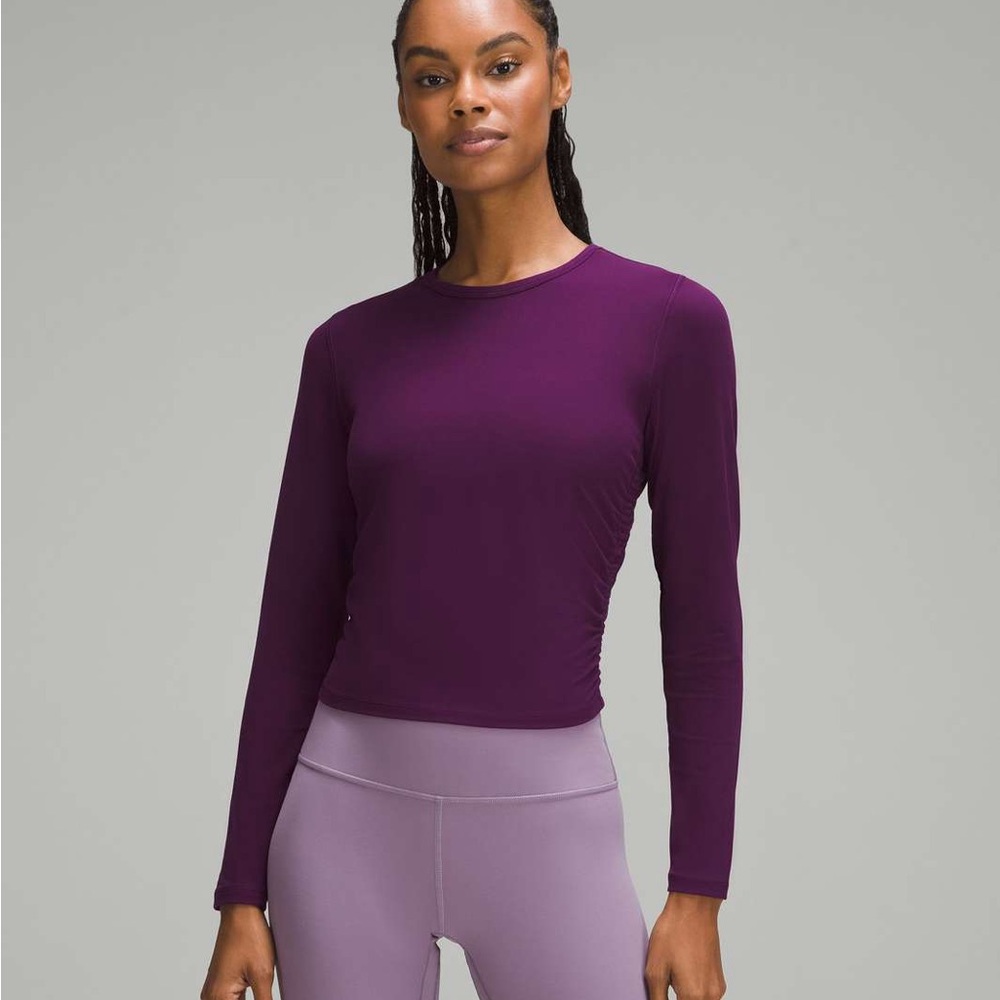 lululemon all it takes dramatic magenta long sleeve size 8